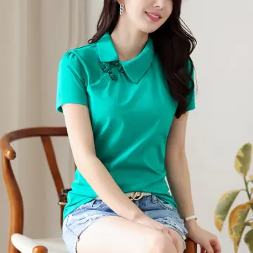 Ladies Short Sleeve Shirt Women Fashion Casual Blouses - China Women  Clothing and Cardigan price