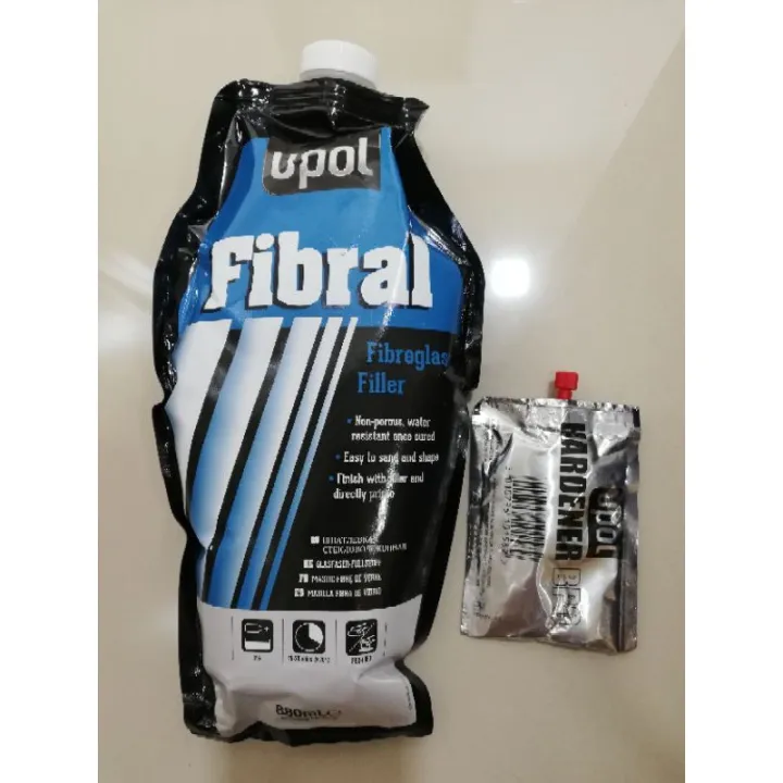 UPOL FIBRAL/FIBREGLASS SET WITH HARDENER 880ML Lazada