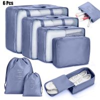 6 Pieces Travel Bag Organizer Clothes Shoe Bags Travel Organizer Traveling Compression Packing Cubes Suitcase Luggage Organizers