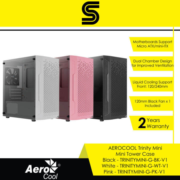 AEROCOOL Trinity Mini V1 Mini Tower Case - Black - TRINITYMINI-G-BK-V1 ...