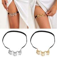 Y08E Jewelry Bikini Body Adjustable Thigh Tassel Leaf Sexy Beach Women For Chain Leg Fashion