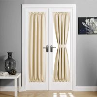 【CW】 1 Panel Blackout French Door Curtain Color Soft Fabric Rod for bedroom living room Window