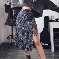 y Leopard Print Summer Skirt Women Split High Waist Floral Skirts Fashion Tight Open Beach Wraps Casual Skirts Flower Clothes