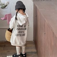 Children Clothing 2023 Spring New Girls Korean Style Girls Clothes Long Hooded Hoodie Back Letter Fashion Girls Casual Clothes