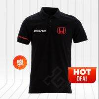 Honda Civic Logo Polo T Shirt Cotton Ready Stock