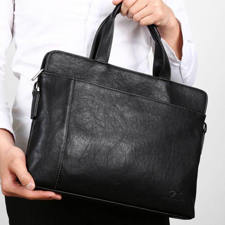 genuine-leather-business-bag-briefcase-mens-handbag-cowhide-horizontal-style-tianhong-kangaroo-computer-casual-soft