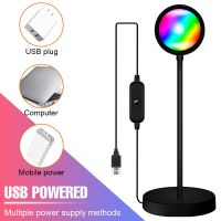 โปรเจคเตอร์ LED Night Light Sunset Lamp RGB LED Ring Light Color Lamp USB Rainbow Lamp Desk Decoration Home Atmosphere Lighting