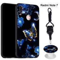 มาใหม่ล่าสุดสำหรับ Xiaomi Redmi Note 7/หมายเหตุ7 Pro เคสสำหรับ Xiaomi ซิลิคอนนุ่มกรณีที่มีรูปแบบเดียวกันขาตั้งโทรศัพท์และเชือก