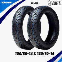 ยางมอเตอร์ไซค์ PCX150 NEW  ขนาด100/80-14 &amp; 120/70-14 P.K.T ยางตราม้าเพชร ML172 ลาย City Grip