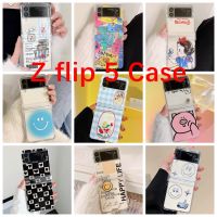 สำหรับ Samsung Galaxy Z พลิก5 Z-Flip4พับเคสโทรศัพท์ Z พลิก-3พับหน้าจอป้องกันการตกเคสเคสโทรศัพท์เป็นคู่เคสโทรศัพท์น่ารักการ์ตูนสีบลอนด์เจ้าหญิงยิ้ม