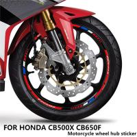 สำหรับฮอนด้า CB500X CB650F สะท้อนแสงรถจักรยานยนต์สีแดงอุปกรณ์ตกแต่งยางล้อสติกเกอร์ฮับรูปลอกขอบเทปแถบ