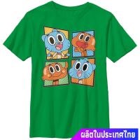 เสื้อยืดเช่า Boys The Amazing World Of Gumball Brother Panels T-Shirt The Amazing World of Gumball เสื้อยืดยอดนิยม