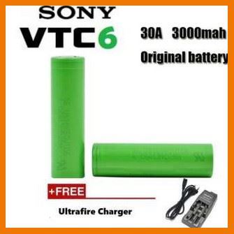 HOT!!ลดราคา ถ่านชาร์จ18650 2 ก้อน VTC6 battery 18650 Lithium-ion battery Li-ion, 2600 mah ถ่านชาร์จ ไฟฟ้า + Ultrafire Charger ##ที่ชาร์จ แท็บเล็ต ไร้สาย เสียง หูฟัง เคส Airpodss ลำโพง Wireless Bluetooth โทรศัพท์ USB ปลั๊ก เมาท์ HDMI สายคอมพิวเตอร์