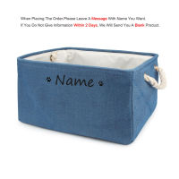 SML Custom Name Pet Toy Basket Cat Dog Foldable Box Print Storage Baskets For Clothes Pets Accessories