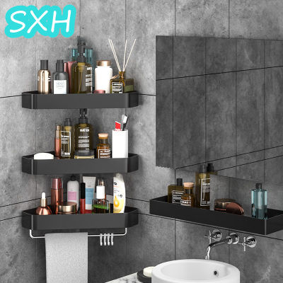 SXH ห้องน้ำชั้นวางห้องน้ำฟรีหมัดสามเหลี่ยมแขวนผนังผนังห้องน้ำห้องน้ำพื้นที่อลูมิเนียมมุมชั้นเก็บห้องน้ำเก็บเข้าลิ้นชัก