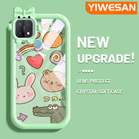 YIWESAN เคสสำหรับ OPPO A15 A35 A15s 4G ลายการ์ตูนน่ารักสีดำลวดลาย Kulomi อัพเกรดใหม่เคสโปร่งใสลายกล้องถ่ายรูปเคสมือถือกันกระแทกแบบใสซิลิโคนนิ่ม