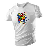 Summer New Casual Sports Style 2d Happy RubikS Cube Printed Top MenS T-Shirt O Collar Short Sleeves Comfortable And Breathable