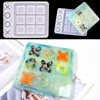 DIY XO Chess Game Classic Silikon Form Molde Resina Epoxi Tictactoe Board Mould Resin Mold Silcone For Parent-Child Interaction Cups