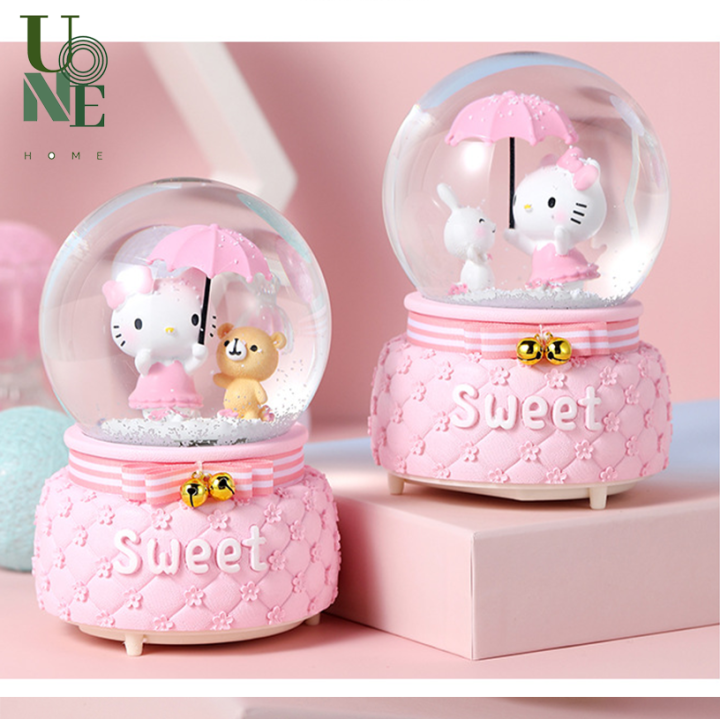 uonehome-พร้อมส่ง-h118-กล่องดนตรีลูกแก้วคิตตี้-เกล็ดกิมะลอยได้-เรืองแสง-ของขวัญวันเกิด-มีบริการรับห่อของขวัญ-การ์ดแถม