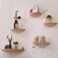 ☊✚ hutangbq semicircular wall shelf background hanging projector display storage pendant home decoration