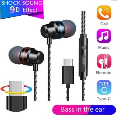 Type-C Connector Wired Control In-ear Earphone with Mic for smartphones with Type-C audio port