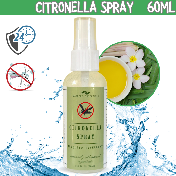 Organic Citronella mosquito repellent 60ml safe for skin, kids & babies