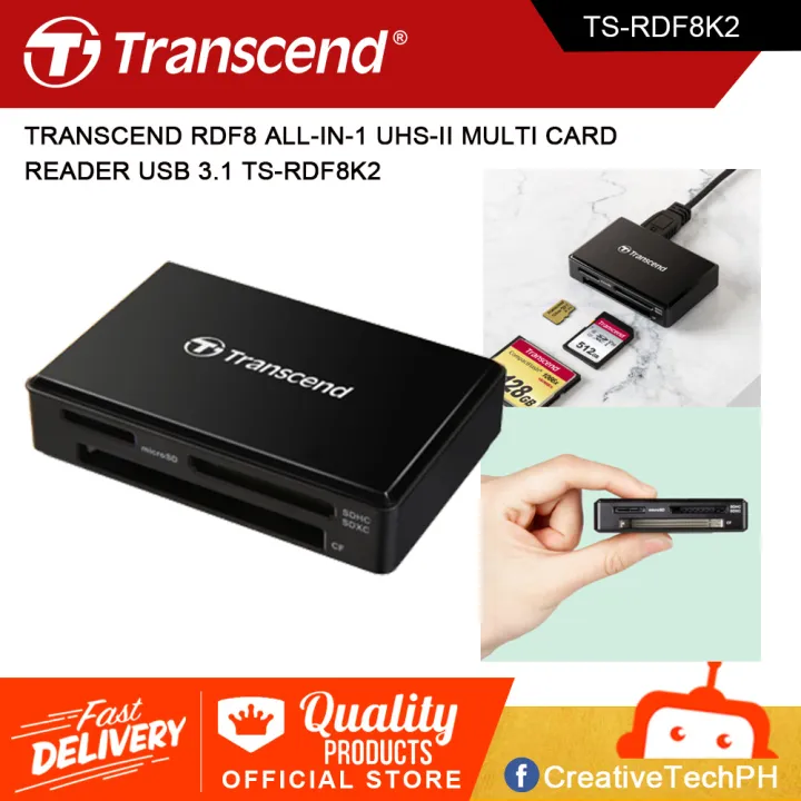 Transcend RDF8 Allin1 UHSII Multi Card Reader USB 3.1 TSRDF8K2