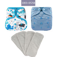 Elinfant 2pcs Diapers Cover 4pcs Microfiber Inserts Waterproof Washable Reusable Baby Cloth Diapers