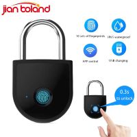 【YF】 Portable Smart Padlock Keyless USB Charging APP/Fingerprint 0.3s Unlock Anti-theft Zinc Door Lock For Warehouse Dormitory Home