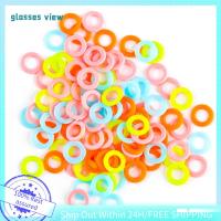 GLASSES VIEW 100pcs/set หัตถกรรม สลัก อุปกรณ์เย็บผ้า ตะขอ การล็อคเครื่องหมายตะเข็บ ทำเครื่องหมายวงกลม เครื่องมือถัก แหวนโครเชต์