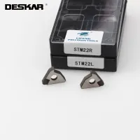 10PCS DESKAR STM22R STM22L ST2204 คาร์ไบด์ชิม CNC Knife Pad Lathe อุปกรณ์เสริมสําหรับเครื่องมือกลึง