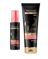 Tresemme Wavy Curl Lock System Shampoo + Spray Mousse Cream เทรซาเม่ แชมพู + สเปรย์ มูสครีม เวฟวี่ เคิร์ล ล็อค ซิสเต็ม (Shampoo 250ml.+ Spray100ml.)