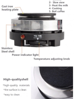 QIQI เตาไฟฟ้าอเนกประสงค์ขนาดเล็กสำหรับ เตาขนาดพกพา 500W