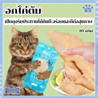 อกไก่ต้ม ขนมแมว อกไก่คลีน ของแมว ขนมสุนัข อาหารแมว ของใช้แมว อาหารเปียกแมว ขนมสำหรับสุนัขและแมว 40 กรัม พร้อมรับประทาน