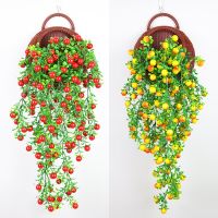 Artificial Holly Leaf with Berries Hanging Bush Artificial Plastic Plants Green for Home Decor