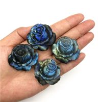 Beautiful Natural Blue Labradorite Rose Flower Hand Carved Crystal Flowers Healing Stones Decor Gifts Natural Quartz Crystals