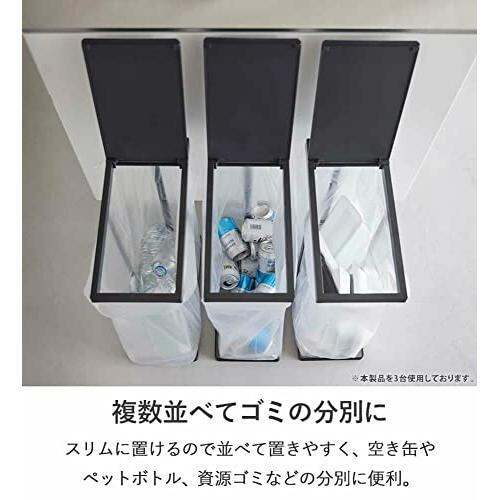 yamazaki-jitsugyo-ที่ใส่ถุงขยะแยกมีกรอบบางเฉียบชุด3ถังขยะแยกขนาด45ลิตรหอคอยครัวสีขาว5838-3