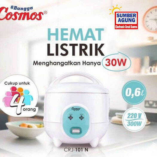CRJ101N Cosmos Jar Warmer Cooker 3in1 0.6L Rice Cooker Kecil Serbaguna