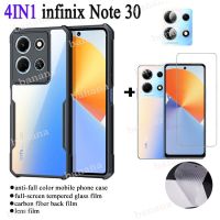 Infinix Note 30เคสกันกระแทกสำหรับ Infinix Note 30 Pro 30i 12 G96 11S 10 Pro 30i ร้อน30 20 5G 20S 12i 20i 12 11 10 9เล่น8 10S 10i 4 In 1เลนส์กล้องถ่ายรูปแก้วปกป้องหน้าจอ