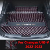 ✈ For Changan UNI-V UNI V 2022 2023 Car Leather Trunk Mat Boot Liner Tray Rear Trunk Cargo Mat Protective Pad Accessories