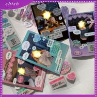 CHIZH DIY เครื่องเขียน อัลบั้ม การ์ดไอดอล สีสัน กล่องโต้ตอบ สติ๊กเกอร์ สติกเกอร์เลเซอร์ สมุดภาพ สติ๊กเกอร์ตกแต่ง