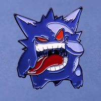 เข็มกลัดเคลือบแข็ง Pokemon Gengar เข็มกลัดติดป้ายติดกระเป๋าหมวกเป้น่ารักและสวยงาม