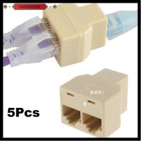 FAHEEMIDEN สายแลนอีเทอร์เน็ตสำหรับมืออาชีพ1ถึง2จำนวน5ชิ้น RJ45อะแดปเตอร์ตัวเชื่อมต่อตัวแยก CAT5สายเคเบิลเครือข่าย CAT6