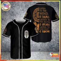 Personalized Native American Jersey Shirt Headdress Wolf Cherokee Pride Tribe Trend Dad Gift All Over Print Baseball Jersey Size XS-4XL