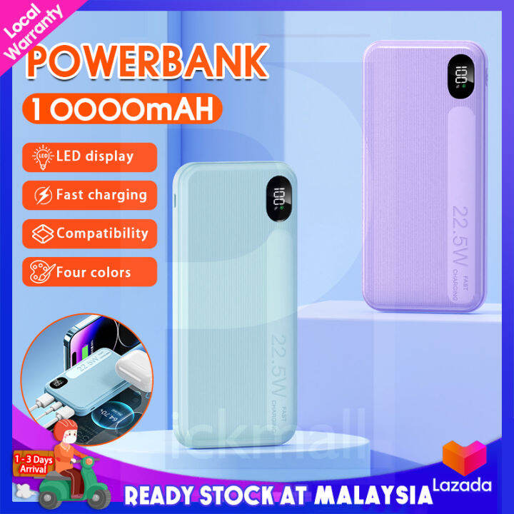 Power Bank 10000mAh PD 22.5W Fast Charging Powerbank Built in DualCable Portable Charger