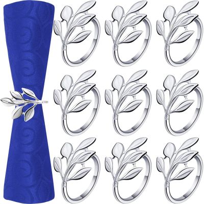 10Pcs ValentineS Day Napkin Ring Holders Bridal Vintage Napkin Adornment Dining Table Ring Silver