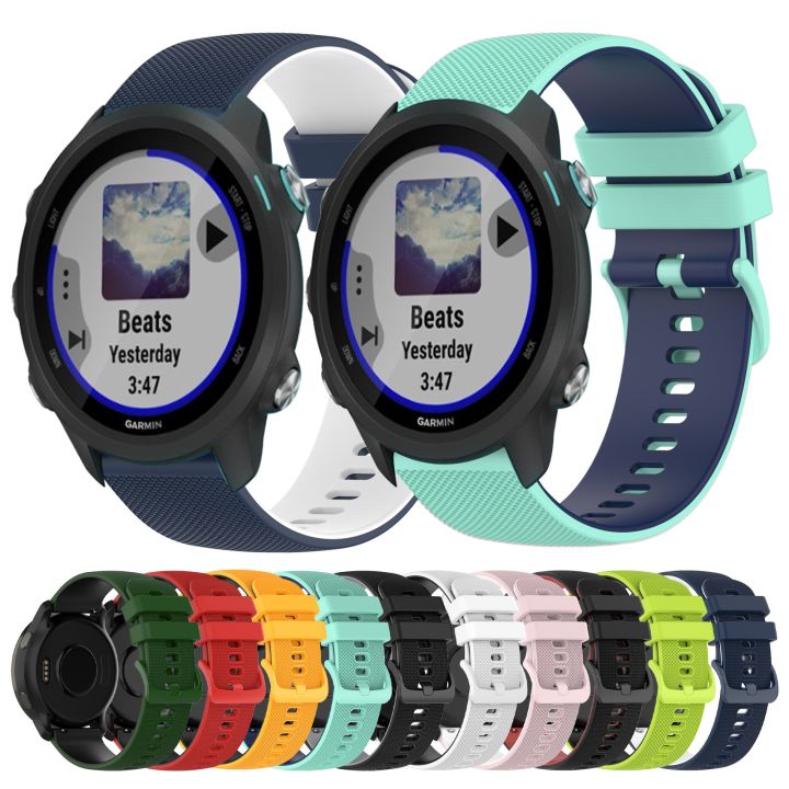 สำหรับ-garmin-forerunner-245แถบตาหมากรุก20มม-สองนาฬิกาซิลิโคนสี-สีแดง-สีดำ-ขายเอง