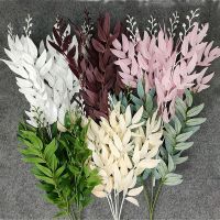 hotx【DT】 5 Branches Silk Artificial Willow Bouquet Fake Leaves Wedding Backdrop Decoration Faux Foliage Vine Wreath