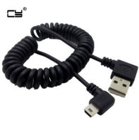 Usb 4ft ขนาด40ซม. ถึง120ซม. 2.0ตัวผู้ไปยังมินิยูเอสบี2.0ตัวผู้สามารถดึงข้อมูลได้90องศา Mp3สายชาร์จสำหรับกล้องสำหรับรถยนต์ Mp4