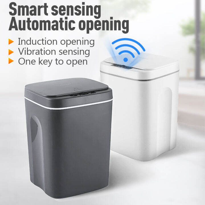 12L 14L 16L Smart Trash Can for Bathroom Kitchen Automatic Wastebasket